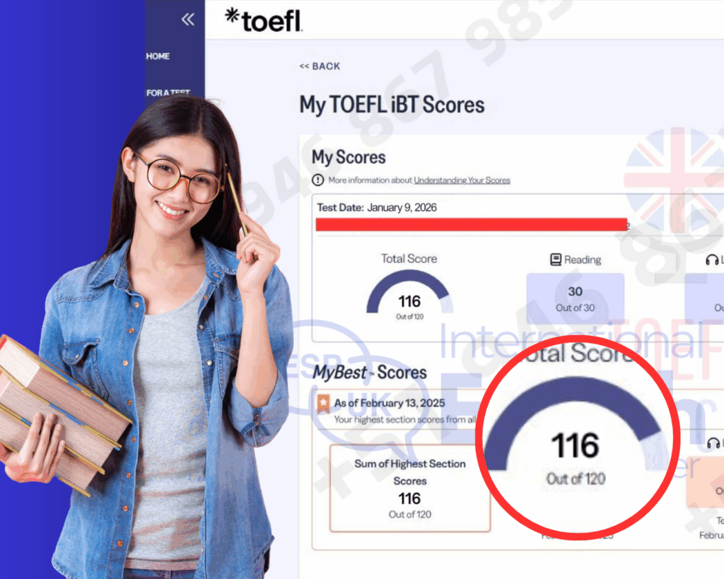 TOEFL iBT: ¡116 puntos y rumbo al intercambio internacional! ✈️🌍
